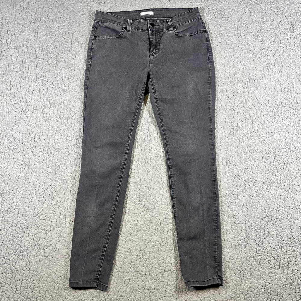 Eileen Fisher Petite Womens 8P Gray Skinny Jeans Stretch Denim Pants 6057